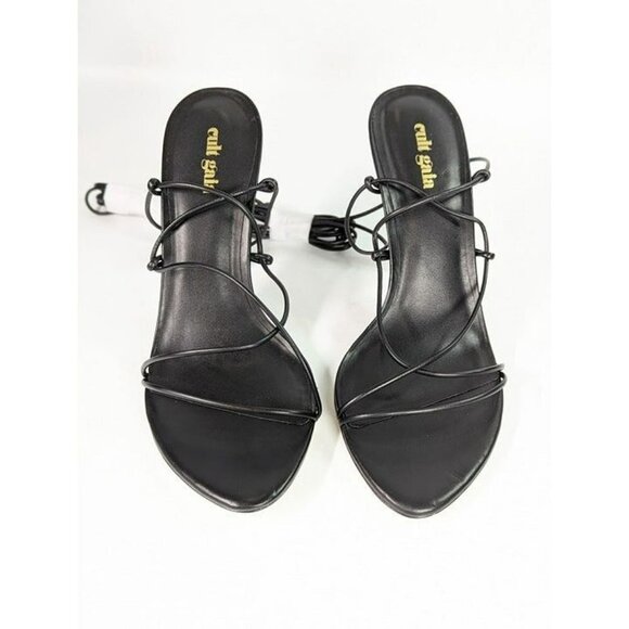 Cult Gaia Women's Soleil Black Lace Up High Heel Sandals Size 39 (MSRP $388) - Picture 5 of 9